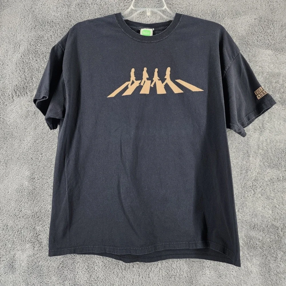 The Beatles Shirt Mens 2XL Black Abbey Road Crosswalk Graphic Band Tee Y2K 2005 - Picture 2 of 9